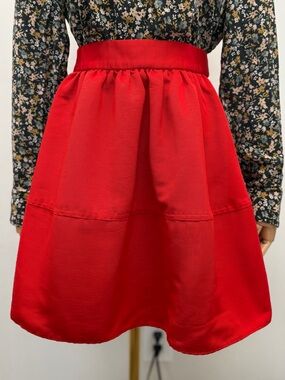 Express Red Fit & Flare Skater Skirt Size 4 Lined Pockets Mini A-Line